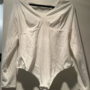 Honeylove Cream Long Sleeve Shapewear Bodysuit